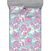 Ambesonne Floral Fitted Sheet & Pillow Sham Set, Romantic Valentine’s Day Theme Overlapping Simplistic Rose Flowers Art, Decorative Printed 3 Piece Bedding Decor Set, Calking, Pale Salmon and Blush(Pale Fuchsia Seafoam)