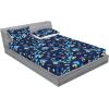 Ambesonne Floral Fitted Sheet & Pillow Sham Set, Romantic Valentine’s Day Theme Overlapping Simplistic Rose Flowers Art, Decorative Printed 3 Piece Bedding Decor Set, Calking, Pale Salmon and Blush(Dark Sky Blue and Mustard)