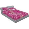 Ambesonne Floral Fitted Sheet & Pillow Sham Set, Romantic Valentine’s Day Theme Overlapping Simplistic Rose Flowers Art, Decorative Printed 3 Piece Bedding Decor Set, Calking, Pale Salmon and Blush(Hot Pink and Dark Magenta)