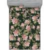 Ambesonne Floral Fitted Sheet & Pillow Sham Set, Romantic Valentine’s Day Theme Overlapping Simplistic Rose Flowers Art, Decorative Printed 3 Piece Bedding Decor Set, Calking, Pale Salmon and Blush(Evergreen and Mauve Taupe)