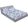Ambesonne Floral Fitted Sheet & Pillow Sham Set, Romantic Valentine’s Day Theme Overlapping Simplistic Rose Flowers Art, Decorative Printed 3 Piece Bedding Decor Set, Calking, Pale Salmon and Blush(Soft Pink and Purpleblue)
