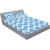 Ambesonne Floral Fitted Sheet & Pillow Sham Set, Romantic Valentine’s Day Theme Overlapping Simplistic Rose Flowers Art, Decorative Printed 3 Piece Bedding Decor Set, Calking, Pale Salmon and Blush(Deep Sky Blue and White)