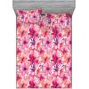 Ambesonne Floral Fitted Sheet & Pillow Sham Set, Romantic Valentine’s Day Theme Overlapping Simplistic Rose Flowers Art, Decorative Printed 3 Piece Bedding Decor Set, Calking, Pale Salmon and Blush(Hot Pink Blue Violet)