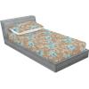 Ambesonne Floral Fitted Sheet & Pillow Sham Set, Romantic Valentine’s Day Theme Overlapping Simplistic Rose Flowers Art, Decorative Printed 3 Piece Bedding Decor Set, Calking, Pale Salmon and Blush(Pale Brown and Soft Blue)