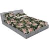 Ambesonne Floral Fitted Sheet & Pillow Sham Set, Romantic Valentine’s Day Theme Overlapping Simplistic Rose Flowers Art, Decorative Printed 3 Piece Bedding Decor Set, Calking, Pale Salmon and Blush(Evergreen and Mauve Taupe)