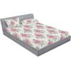 Ambesonne Floral Fitted Sheet & Pillow Sham Set, Romantic Valentine’s Day Theme Overlapping Simplistic Rose Flowers Art, Decorative Printed 3 Piece Bedding Decor Set, Calking, Pale Salmon and Blush(Soft Pink and Sage Green)