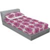 Ambesonne Floral Fitted Sheet & Pillow Sham Set, Romantic Valentine’s Day Theme Overlapping Simplistic Rose Flowers Art, Decorative Printed 3 Piece Bedding Decor Set, Calking, Pale Salmon and Blush(Pale Fuchsia and Blush)