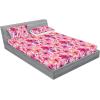 Ambesonne Floral Fitted Sheet & Pillow Sham Set, Romantic Valentine’s Day Theme Overlapping Simplistic Rose Flowers Art, Decorative Printed 3 Piece Bedding Decor Set, Calking, Pale Salmon and Blush(Hot Pink Blue Violet)
