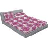 Ambesonne Floral Fitted Sheet & Pillow Sham Set, Romantic Valentine’s Day Theme Overlapping Simplistic Rose Flowers Art, Decorative Printed 3 Piece Bedding Decor Set, Calking, Pale Salmon and Blush(Pale Fuchsia and Blush)