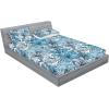 Ambesonne Floral Fitted Sheet & Pillow Sham Set, Romantic Valentine’s Day Theme Overlapping Simplistic Rose Flowers Art, Decorative Printed 3 Piece Bedding Decor Set, Calking, Pale Salmon and Blush(Pale Azure Blue and White)
