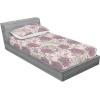 Ambesonne Floral Fitted Sheet & Pillow Sham Set, Romantic Valentine’s Day Theme Overlapping Simplistic Rose Flowers Art, Decorative Printed 3 Piece Bedding Decor Set, Calking, Pale Salmon and Blush(Pale Mauve White Sepia)
