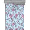 Ambesonne Floral Fitted Sheet & Pillow Sham Set, Romantic Valentine’s Day Theme Overlapping Simplistic Rose Flowers Art, Decorative Printed 3 Piece Bedding Decor Set, Calking, Pale Salmon and Blush(Soft Pink and Purpleblue)