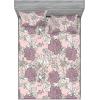 Ambesonne Floral Fitted Sheet & Pillow Sham Set, Romantic Valentine’s Day Theme Overlapping Simplistic Rose Flowers Art, Decorative Printed 3 Piece Bedding Decor Set, Calking, Pale Salmon and Blush(Pale Mauve White Sepia)