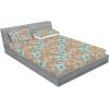 Ambesonne Floral Fitted Sheet & Pillow Sham Set, Romantic Valentine’s Day Theme Overlapping Simplistic Rose Flowers Art, Decorative Printed 3 Piece Bedding Decor Set, Calking, Pale Salmon and Blush(Pale Brown and Soft Blue)