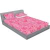 Ambesonne Floral Fitted Sheet & Pillow Sham Set, Romantic Valentine’s Day Theme Overlapping Simplistic Rose Flowers Art, Decorative Printed 3 Piece Bedding Decor Set, Calking, Pale Salmon and Blush(Dark Coral and Soft Pink)