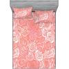Ambesonne Floral Fitted Sheet & Pillow Sham Set, Romantic Valentine’s Day Theme Overlapping Simplistic Rose Flowers Art, Decorative Printed 3 Piece Bedding Decor Set, Calking, Pale Salmon and Blush(Pale Salmon and Blush)