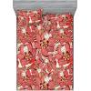 Ambesonne Floral Fitted Sheet & Pillow Sham Set, Romantic Valentine’s Day Theme Overlapping Simplistic Rose Flowers Art, Decorative Printed 3 Piece Bedding Decor Set, Calking, Pale Salmon and Blush(Dark Coral and Pale Camel)
