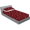 Ambesonne Floral Fitted Sheet & Pillow Sham Set, Romantic Valentine’s Day Theme Overlapping Simplistic Rose Flowers Art, Decorative Printed 3 Piece Bedding Decor Set, Calking, Pale Salmon and Blush(Chestnut Brown Mustard)