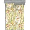Ambesonne Floral Fitted Sheet & Pillow Sham Set, Romantic Valentine’s Day Theme Overlapping Simplistic Rose Flowers Art, Decorative Printed 3 Piece Bedding Decor Set, Calking, Pale Salmon and Blush(Pale Khaki Dried Rose)