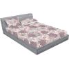 Ambesonne Floral Fitted Sheet & Pillow Sham Set, Romantic Valentine’s Day Theme Overlapping Simplistic Rose Flowers Art, Decorative Printed 3 Piece Bedding Decor Set, Calking, Pale Salmon and Blush(Pale Mauve White Sepia)