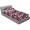 Ambesonne Floral Fitted Sheet & Pillow Sham Set, Roses Lavender Eucalyptus Watercolor Valentine’s Day Romantic Concept, Decorative Printed 2 Piece Bedding Decor Set, Twinxl, Purple Grey and Off White(Hot Pink Reseda Green)