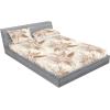 Ambesonne Floral Fitted Sheet & Pillow Sham Set, Roses Lavender Eucalyptus Watercolor Valentine’s Day Romantic Concept, Decorative Printed 2 Piece Bedding Decor Set, Twinxl, Purple Grey and Off White(Warm Taupe and Eggshell)