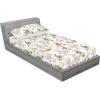 Ambesonne Floral Fitted Sheet & Pillow Sham Set, Roses Lavender Eucalyptus Watercolor Valentine’s Day Romantic Concept, Decorative Printed 2 Piece Bedding Decor Set, Twinxl, Purple Grey and Off White(Pale Pink and Laurel Green)