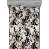 Ambesonne Floral Fitted Sheet & Pillow Sham Set, Roses Lavender Eucalyptus Watercolor Valentine’s Day Romantic Concept, Decorative Printed 2 Piece Bedding Decor Set, Twinxl, Purple Grey and Off White(Pistachio Green and Lilac)