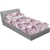 Ambesonne Floral Fitted Sheet & Pillow Sham Set, Roses Lavender Eucalyptus Watercolor Valentine’s Day Romantic Concept, Decorative Printed 2 Piece Bedding Decor Set, Twinxl, Purple Grey and Off White(Plum Pale Mauve)