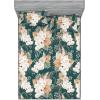 Ambesonne Floral Fitted Sheet & Pillow Sham Set, Roses Lavender Eucalyptus Watercolor Valentine’s Day Romantic Concept, Decorative Printed 2 Piece Bedding Decor Set, Twinxl, Purple Grey and Off White(Pale Brown Dark Teal)