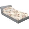 Ambesonne Floral Fitted Sheet & Pillow Sham Set, Roses Lavender Eucalyptus Watercolor Valentine’s Day Romantic Concept, Decorative Printed 2 Piece Bedding Decor Set, Twinxl, Purple Grey and Off White(Warm Taupe and Eggshell)