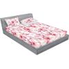 Ambesonne Floral Fitted Sheet & Pillow Sham Set, Roses Lavender Eucalyptus Watercolor Valentine’s Day Romantic Concept, Decorative Printed 2 Piece Bedding Decor Set, Twinxl, Purple Grey and Off White(Pastel Pink and Pale Fuchsia)