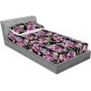 Ambesonne Floral Fitted Sheet & Pillow Sham Set, Roses Lavender Eucalyptus Watercolor Valentine’s Day Romantic Concept, Decorative Printed 2 Piece Bedding Decor Set, Twinxl, Purple Grey and Off White(Soft Pink Olive Green)