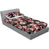 Ambesonne Floral Fitted Sheet & Pillow Sham Set, Roses Lavender Eucalyptus Watercolor Valentine’s Day Romantic Concept, Decorative Printed 2 Piece Bedding Decor Set, Twinxl, Purple Grey and Off White(Raspberry and Reseda Green)