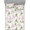 Ambesonne Floral Fitted Sheet & Pillow Sham Set, Roses Lavender Eucalyptus Watercolor Valentine’s Day Romantic Concept, Decorative Printed 2 Piece Bedding Decor Set, Twinxl, Purple Grey and Off White(Pale Pink and Laurel Green)