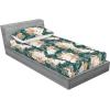 Ambesonne Floral Fitted Sheet & Pillow Sham Set, Roses Lavender Eucalyptus Watercolor Valentine’s Day Romantic Concept, Decorative Printed 2 Piece Bedding Decor Set, Twinxl, Purple Grey and Off White(Pale Brown Dark Teal)