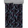 Ambesonne Floral Fitted Sheet & Pillow Sham Set, Roses Lavender Eucalyptus Watercolor Valentine’s Day Romantic Concept, Decorative Printed 2 Piece Bedding Decor Set, Twinxl, Purple Grey and Off White(Blue Grey and Dark Magenta)