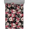 Ambesonne Floral Fitted Sheet & Pillow Sham Set, Roses Lavender Eucalyptus Watercolor Valentine’s Day Romantic Concept, Decorative Printed 2 Piece Bedding Decor Set, Twinxl, Purple Grey and Off White(Raspberry and Reseda Green)