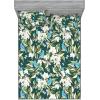 Ambesonne Floral Fitted Sheet & Pillow Sham Set, Roses Lavender Eucalyptus Watercolor Valentine’s Day Romantic Concept, Decorative Printed 2 Piece Bedding Decor Set, Twinxl, Purple Grey and Off White(Fern Green Sky Blue Teal)