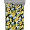 Ambesonne Floral Fitted Sheet & Pillow Sham Set, Roses Lavender Eucalyptus Watercolor Valentine’s Day Romantic Concept, Decorative Printed 2 Piece Bedding Decor Set, Twinxl, Purple Grey and Off White(Earth Yellow Apple Green)