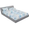 Ambesonne Floral Fitted Sheet & Pillow Sham Set, Roses Lavender Eucalyptus Watercolor Valentine’s Day Romantic Concept, Decorative Printed 2 Piece Bedding Decor Set, Twinxl, Purple Grey and Off White(Sky Blue Pale Yellow)