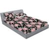 Ambesonne Floral Fitted Sheet & Pillow Sham Set, Roses Lavender Eucalyptus Watercolor Valentine’s Day Romantic Concept, Decorative Printed 2 Piece Bedding Decor Set, Twinxl, Purple Grey and Off White(Pastel Pink Hunter Green)