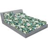 Ambesonne Floral Fitted Sheet & Pillow Sham Set, Roses Lavender Eucalyptus Watercolor Valentine’s Day Romantic Concept, Decorative Printed 2 Piece Bedding Decor Set, Twinxl, Purple Grey and Off White(Fern Green Sky Blue Teal)