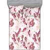 Ambesonne Floral Fitted Sheet & Pillow Sham Set, Roses Lavender Eucalyptus Watercolor Valentine’s Day Romantic Concept, Decorative Printed 2 Piece Bedding Decor Set, Twinxl, Purple Grey and Off White(Dried Rose Pale Ruby)