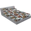 Ambesonne Floral Fitted Sheet & Pillow Sham Set, Roses Lavender Eucalyptus Watercolor Valentine’s Day Romantic Concept, Decorative Printed 2 Piece Bedding Decor Set, Twinxl, Purple Grey and Off White(Pale Orange Teal Brown)