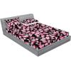 Ambesonne Floral Fitted Sheet & Pillow Sham Set, Roses Lavender Eucalyptus Watercolor Valentine’s Day Romantic Concept, Decorative Printed 2 Piece Bedding Decor Set, Twinxl, Purple Grey and Off White(Hot Pink Reseda Green)