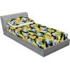 Ambesonne Floral Fitted Sheet & Pillow Sham Set, Roses Lavender Eucalyptus Watercolor Valentine’s Day Romantic Concept, Decorative Printed 2 Piece Bedding Decor Set, Twinxl, Purple Grey and Off White(Earth Yellow Apple Green)