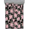 Ambesonne Floral Fitted Sheet & Pillow Sham Set, Roses Lavender Eucalyptus Watercolor Valentine’s Day Romantic Concept, Decorative Printed 2 Piece Bedding Decor Set, Twinxl, Purple Grey and Off White(Pastel Pink Hunter Green)