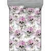 Ambesonne Floral Fitted Sheet & Pillow Sham Set, Roses Lavender Eucalyptus Watercolor Valentine’s Day Romantic Concept, Decorative Printed 2 Piece Bedding Decor Set, Twinxl, Purple Grey and Off White(Lilac Pearl Reseda Green)