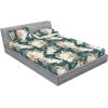Ambesonne Floral Fitted Sheet & Pillow Sham Set, Roses Lavender Eucalyptus Watercolor Valentine’s Day Romantic Concept, Decorative Printed 2 Piece Bedding Decor Set, Twinxl, Purple Grey and Off White(Pale Brown Dark Teal)